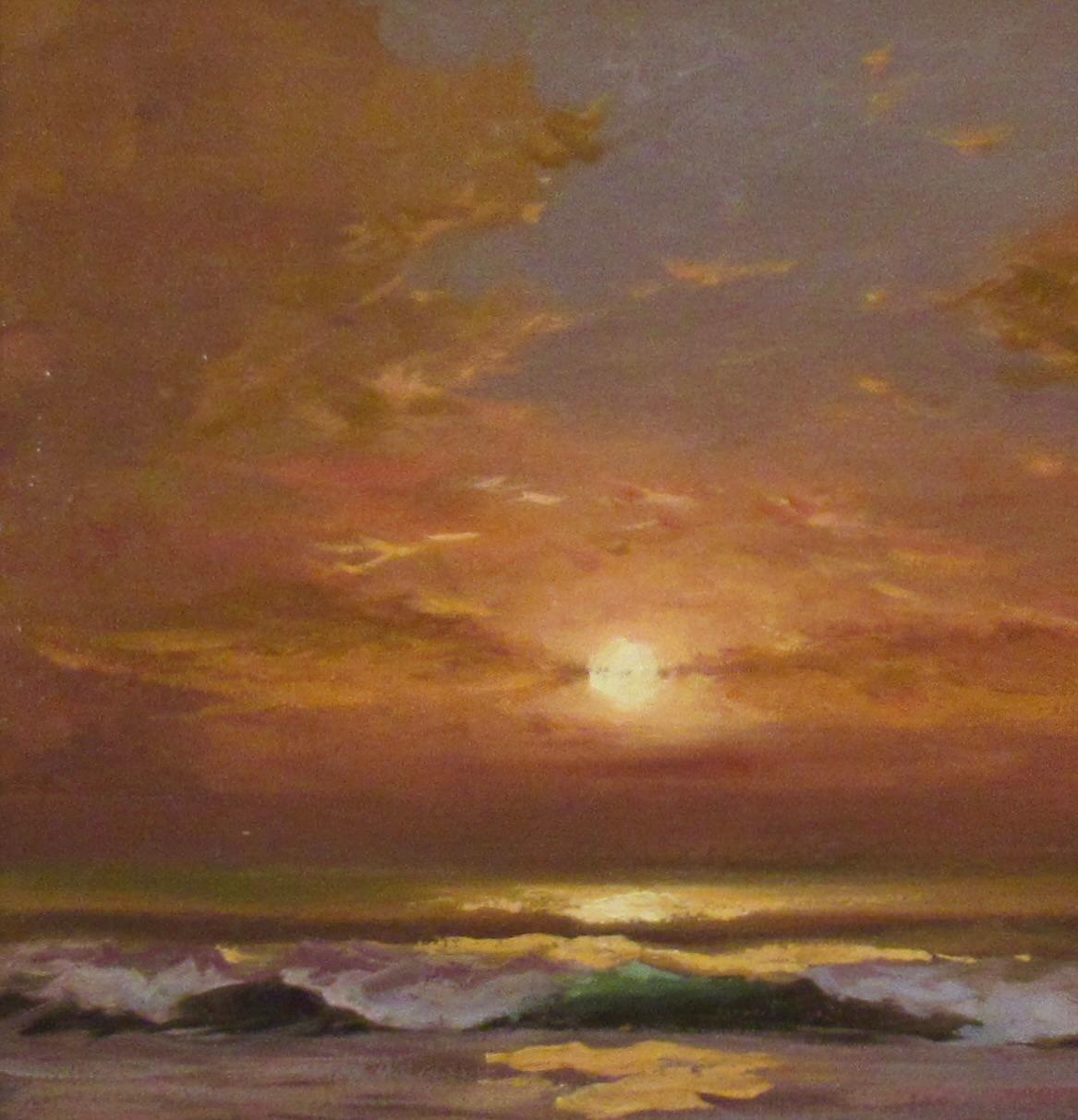 Pacific Sunset - American Impressionist Painting by Robert Wagner