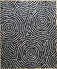 Hard Drawing - For Louise B, black and white abstract geometric painting