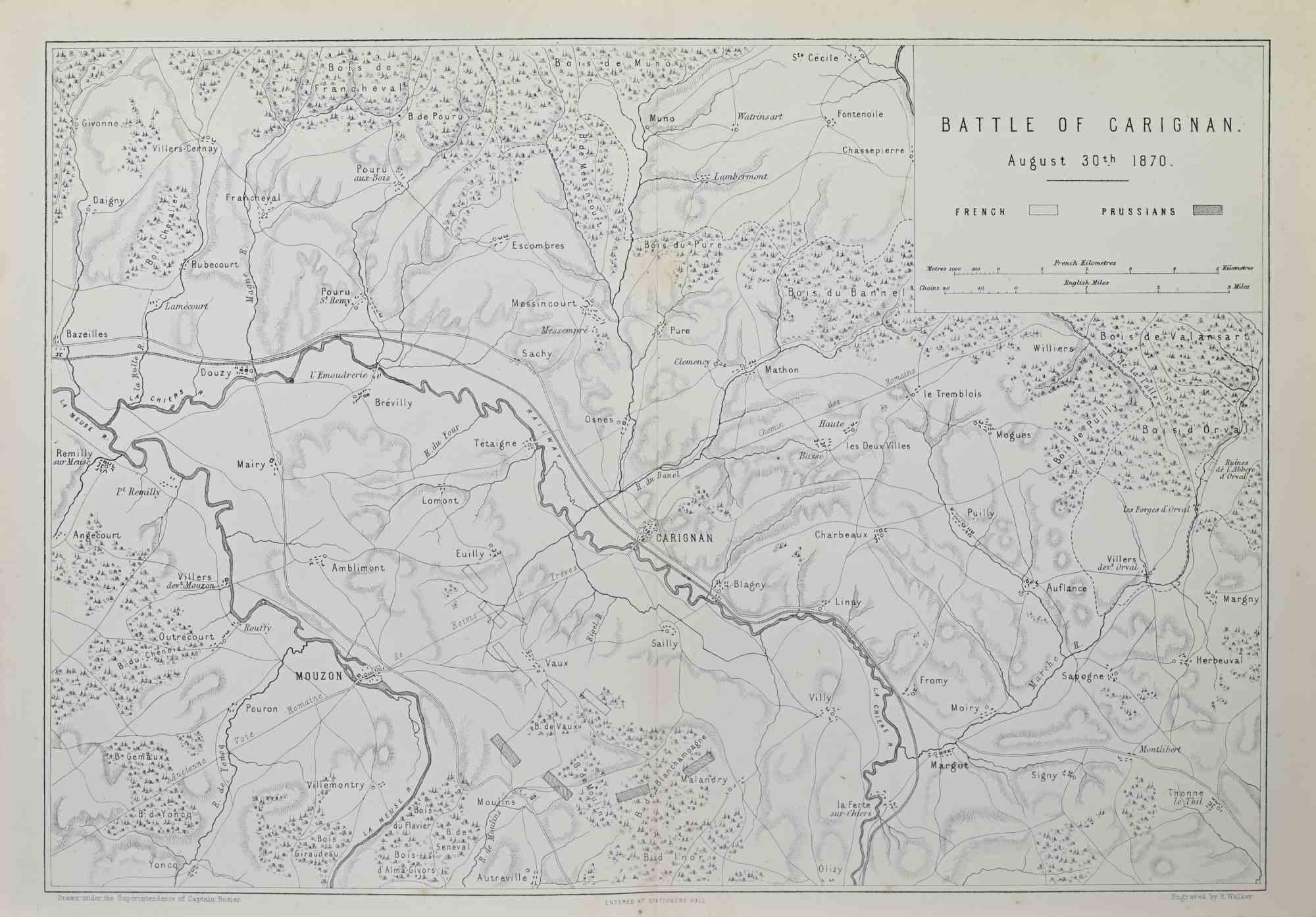 Battle of Carignan is an artwork realized by R. Walker.

Lithograph, printed in 1872 by Milliam Mackenzie, London.
Good condition.