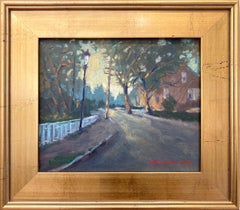 "Country Road Side" Colorful Landscape Oil Painting on Canvas Framed