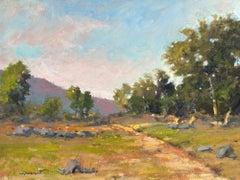 Peinture à l'huile sur toile "Country side Sunset" Encadré