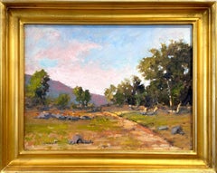 "Country side Sunset" Colorful Landscape Oil Painting on Canvas Framed