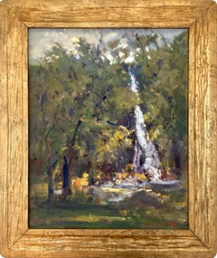 "Countryside Waterfall" Colorful Autumn Landscape Oil Painting on Canvas Board