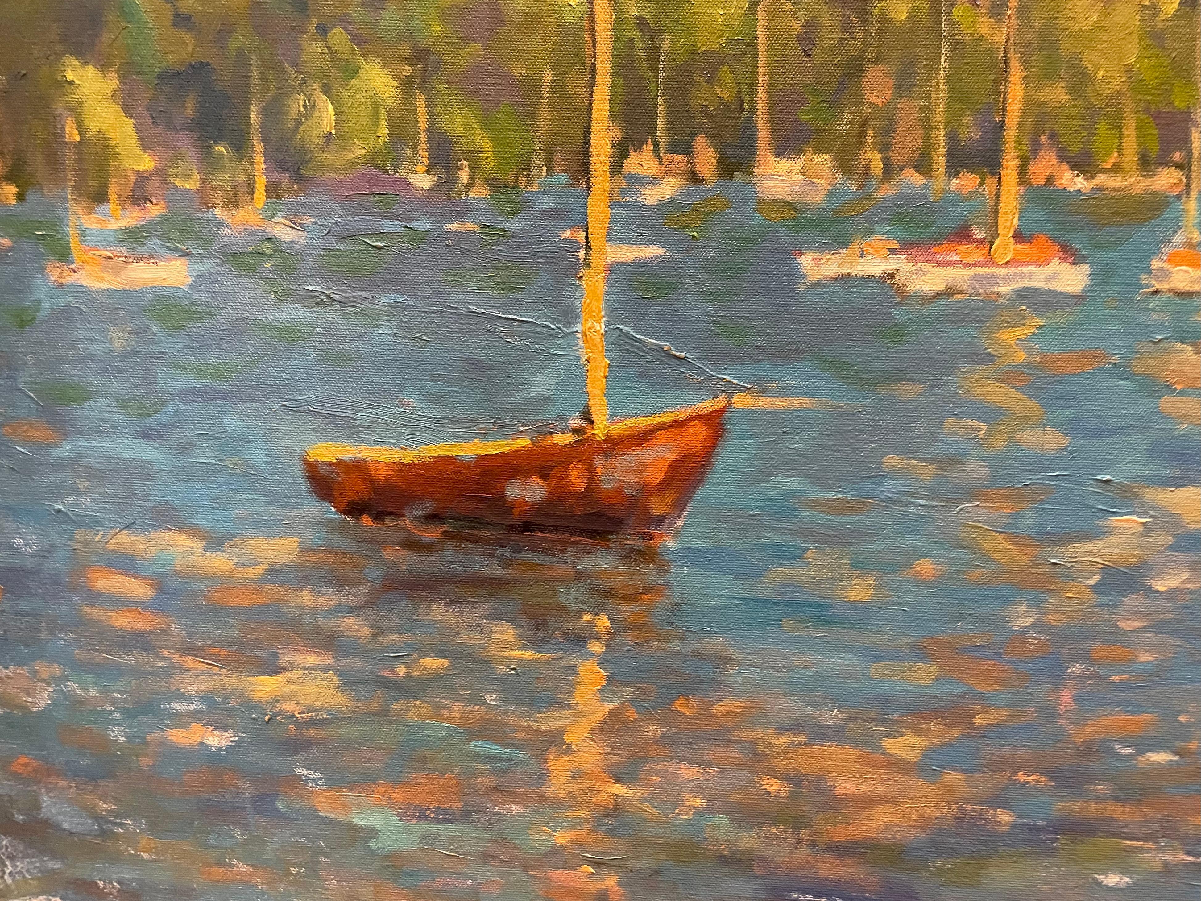 Escena portuaria del artista impresionista del siglo XX 1
