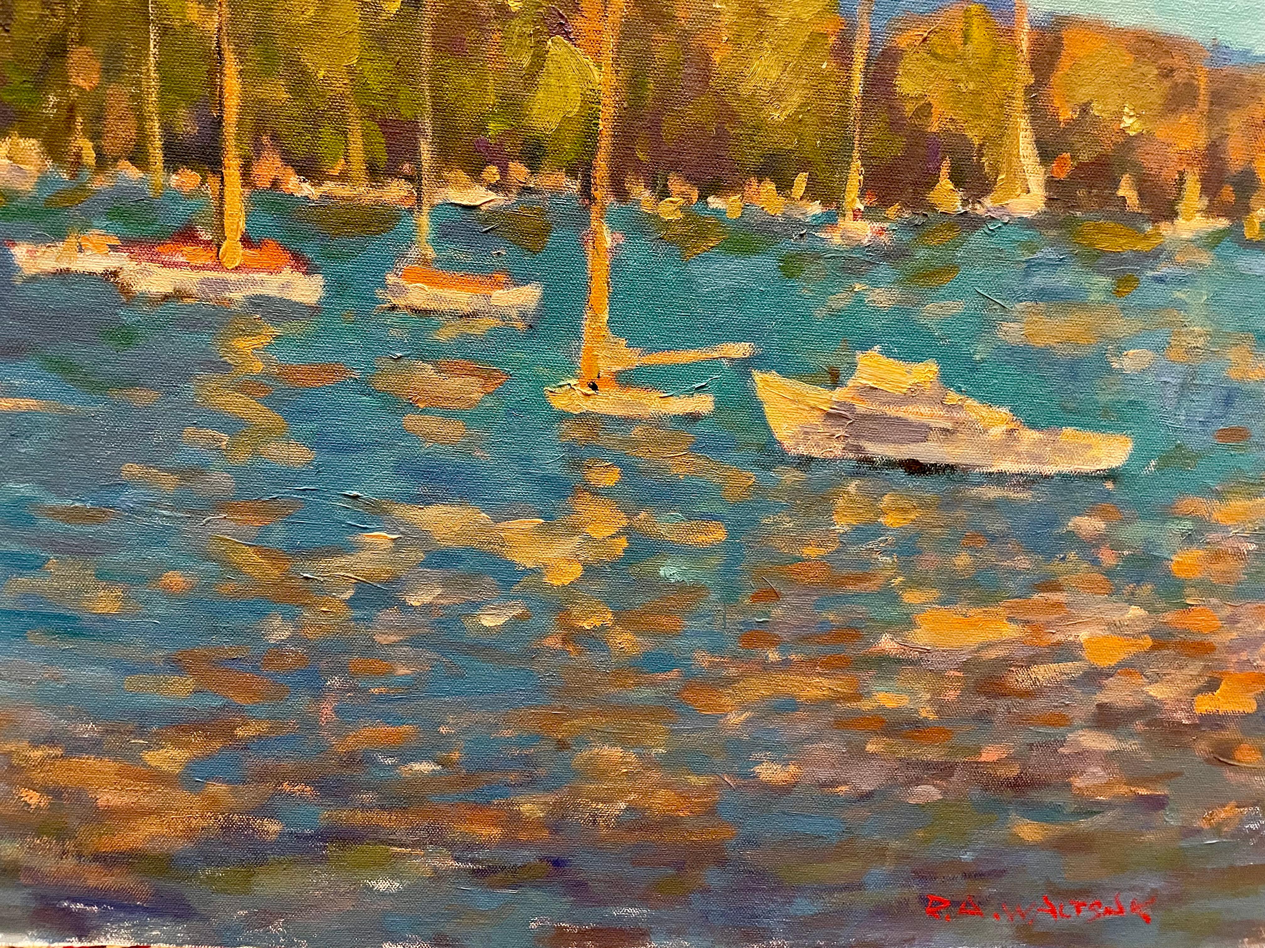 Escena portuaria del artista impresionista del siglo XX 2