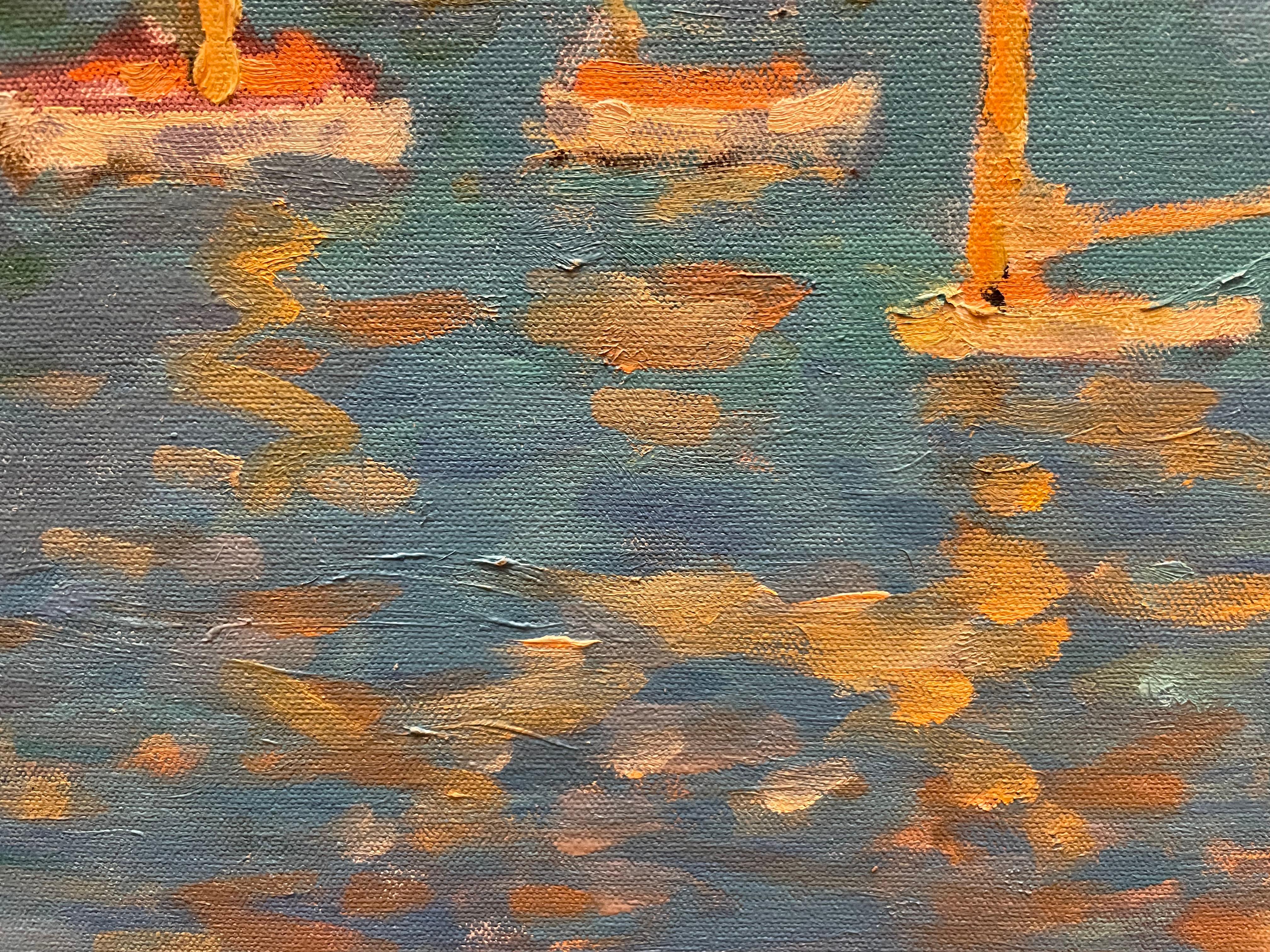 Escena portuaria del artista impresionista del siglo XX 3