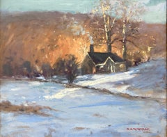 "One Winters Morning" Impressionist Snow Landscape Oil Painting on Canvas Framed