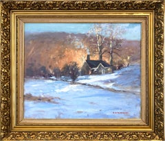 "One Winters Morning" Impressionist Snow Landscape Oil Painting on Canvas Framed