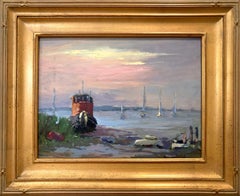 „Toot Tug Boat, Beatons, Mantoloking, N.J.“ Landschaftsfotografie, Ölgemälde gerahmt