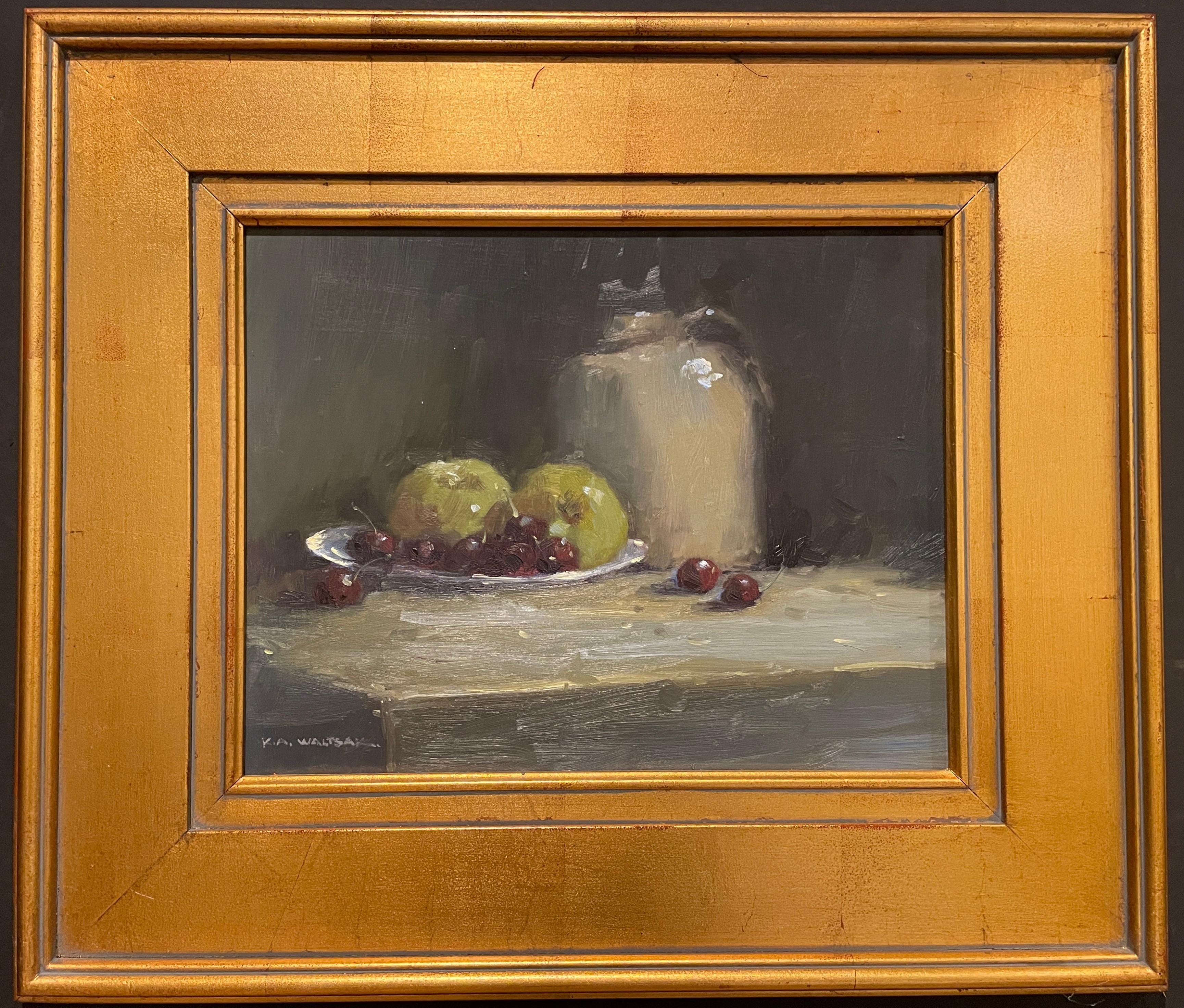 Robert Waltsak (American, b. 1944). Impressionist still, fruit.
A popular New Jersey artist, Waltsak studied at the Newark School of Fine and Industrial Art as well as at the Ridgewood Art Institute, both leading art institutions of the state of New
