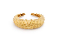 Robert Wander 18K Yellow Gold Hinged Cuff Bangle, Mid-20th Century