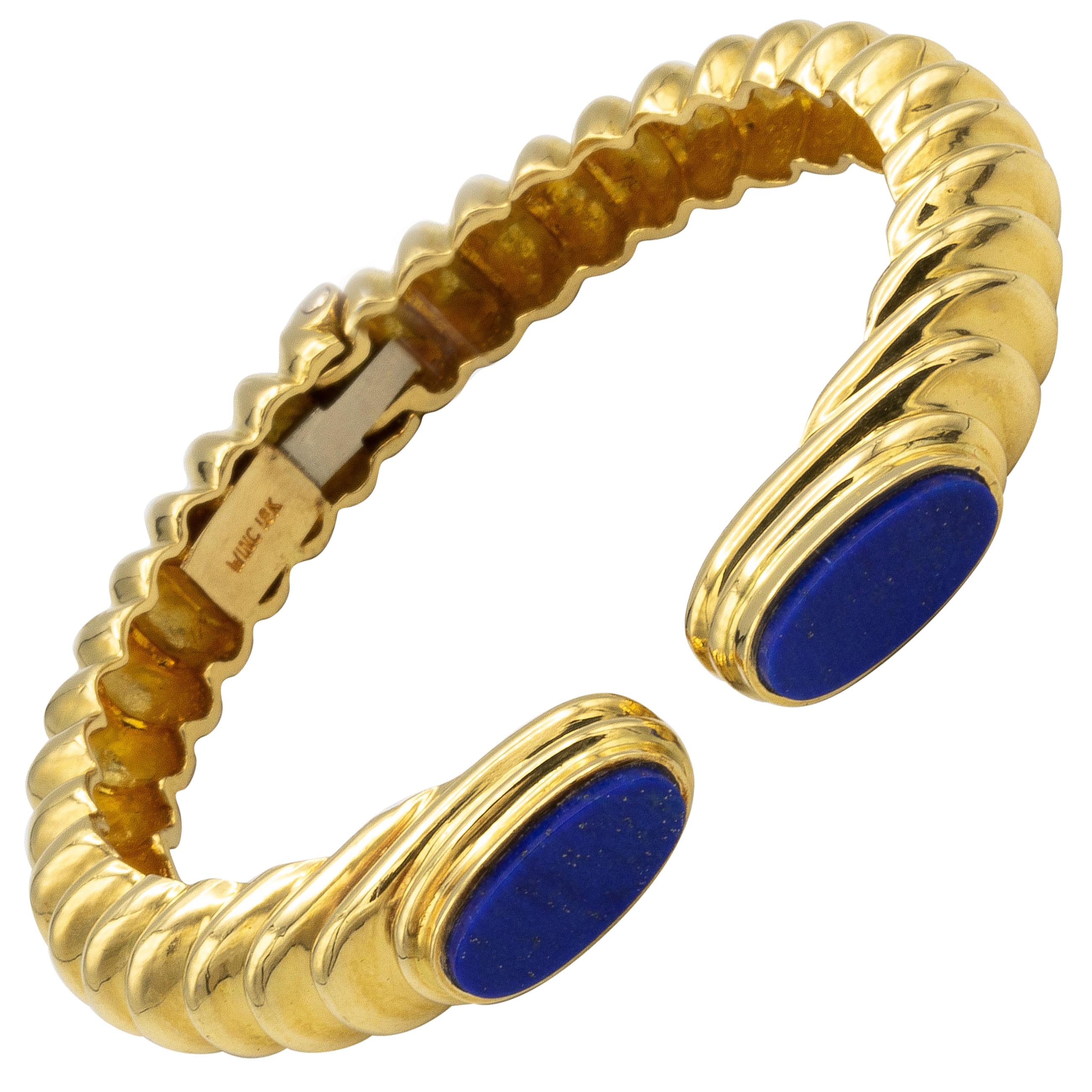 Robert Wander Lapis Lazuli Bracelet 18 Karat Yellow Gold