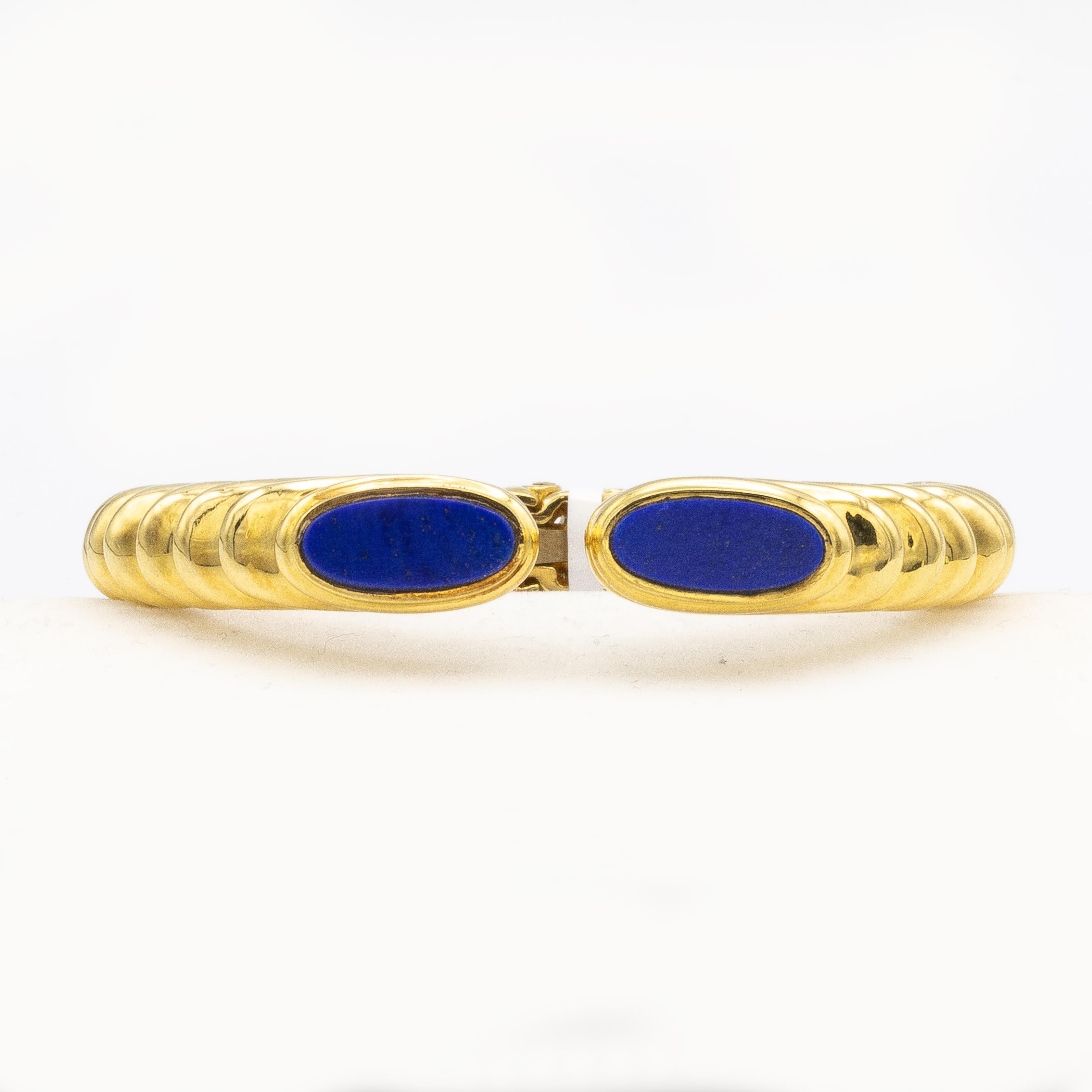 Robert Wander Lapis Lazuli Bracelet 18 Karat Yellow Gold In Excellent Condition In Carlsbad, CA