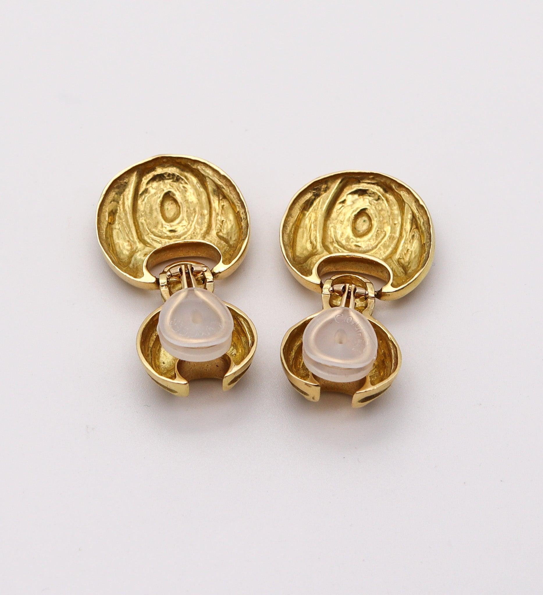 Women's ROBERT WANDER Naïve Door Knockers Earrings In Solid 18Kt Yellow Gold