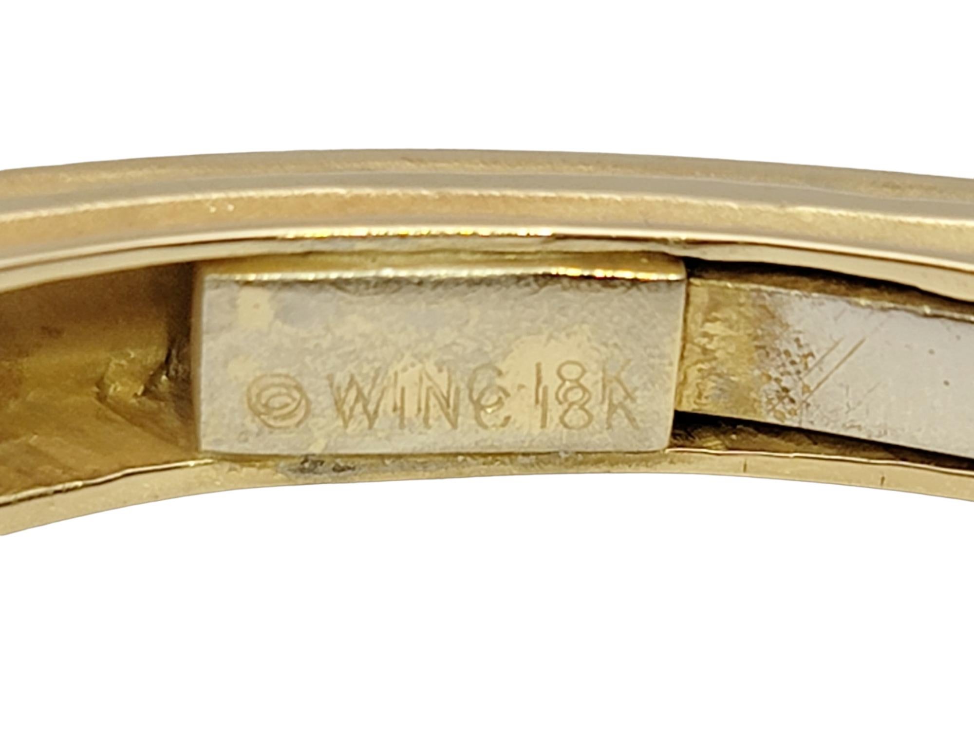 Robert Wander Vintage 18 Karat Yellow Gold Scroll Cuff Bracelet with Diamonds For Sale 2