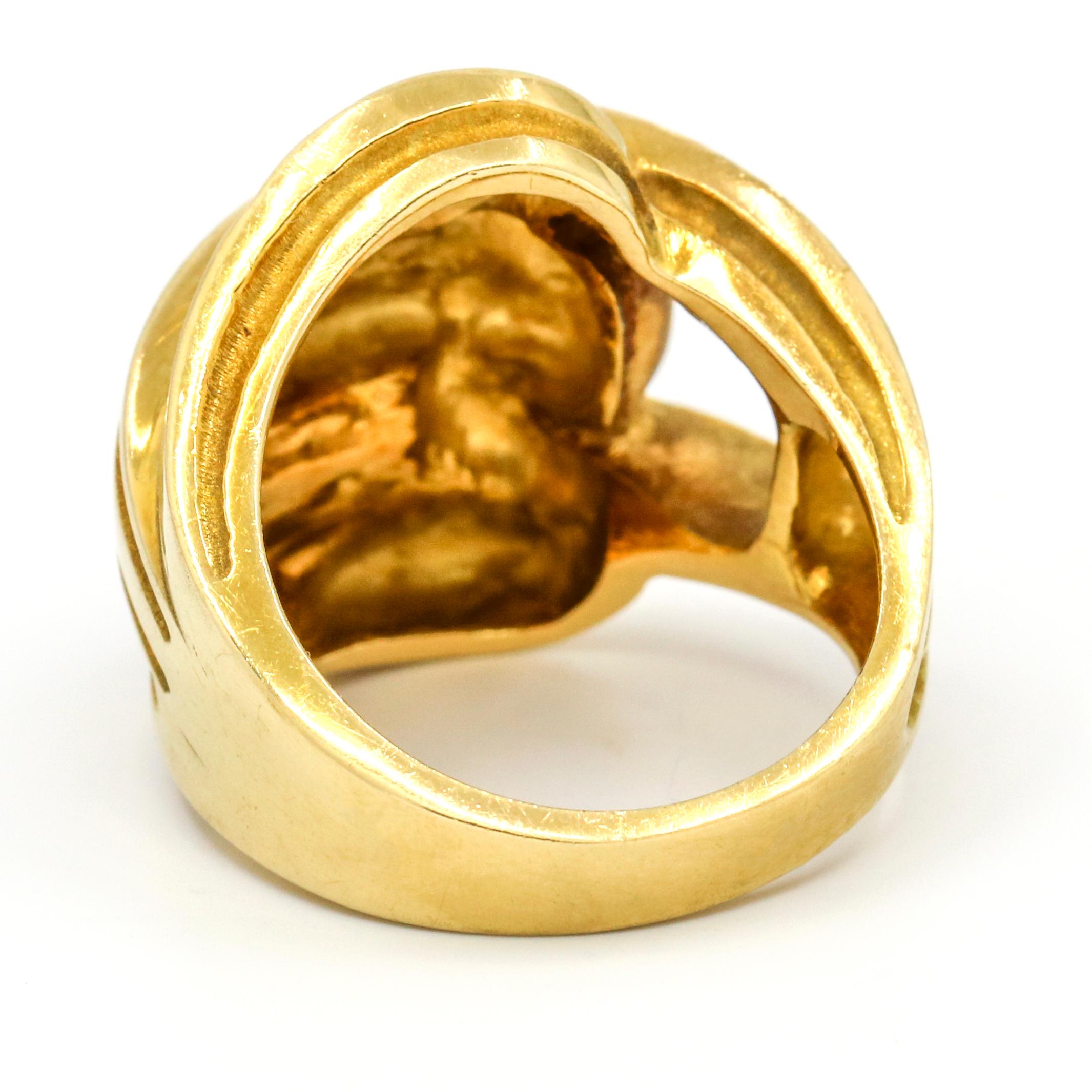 Robert Wander Winc Creations 18 Karat Yellow Gold Buckle Fashion Ring For Sale 1