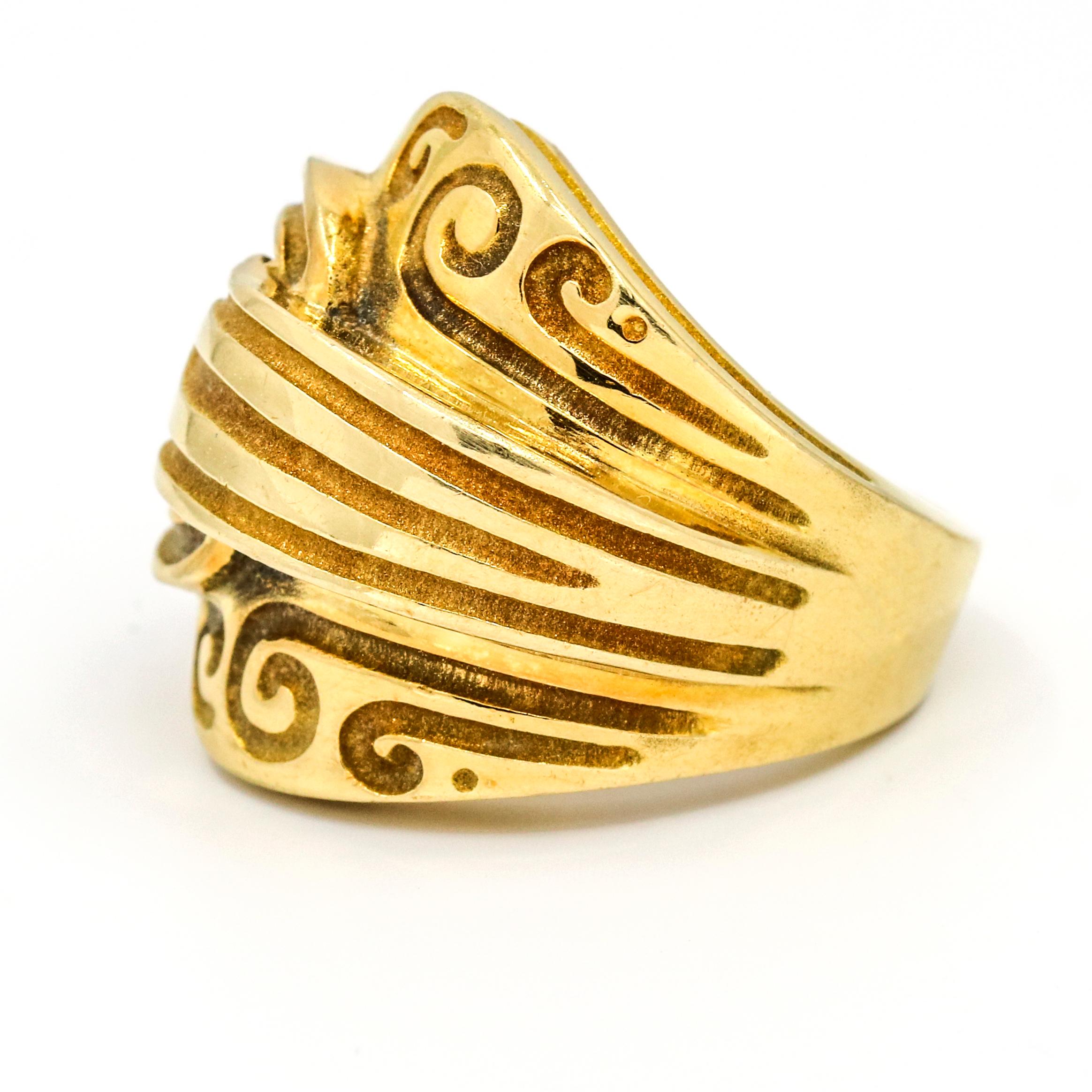 Robert Wander Winc Creations 18 Karat Yellow Gold Buckle Fashion Ring For Sale 3