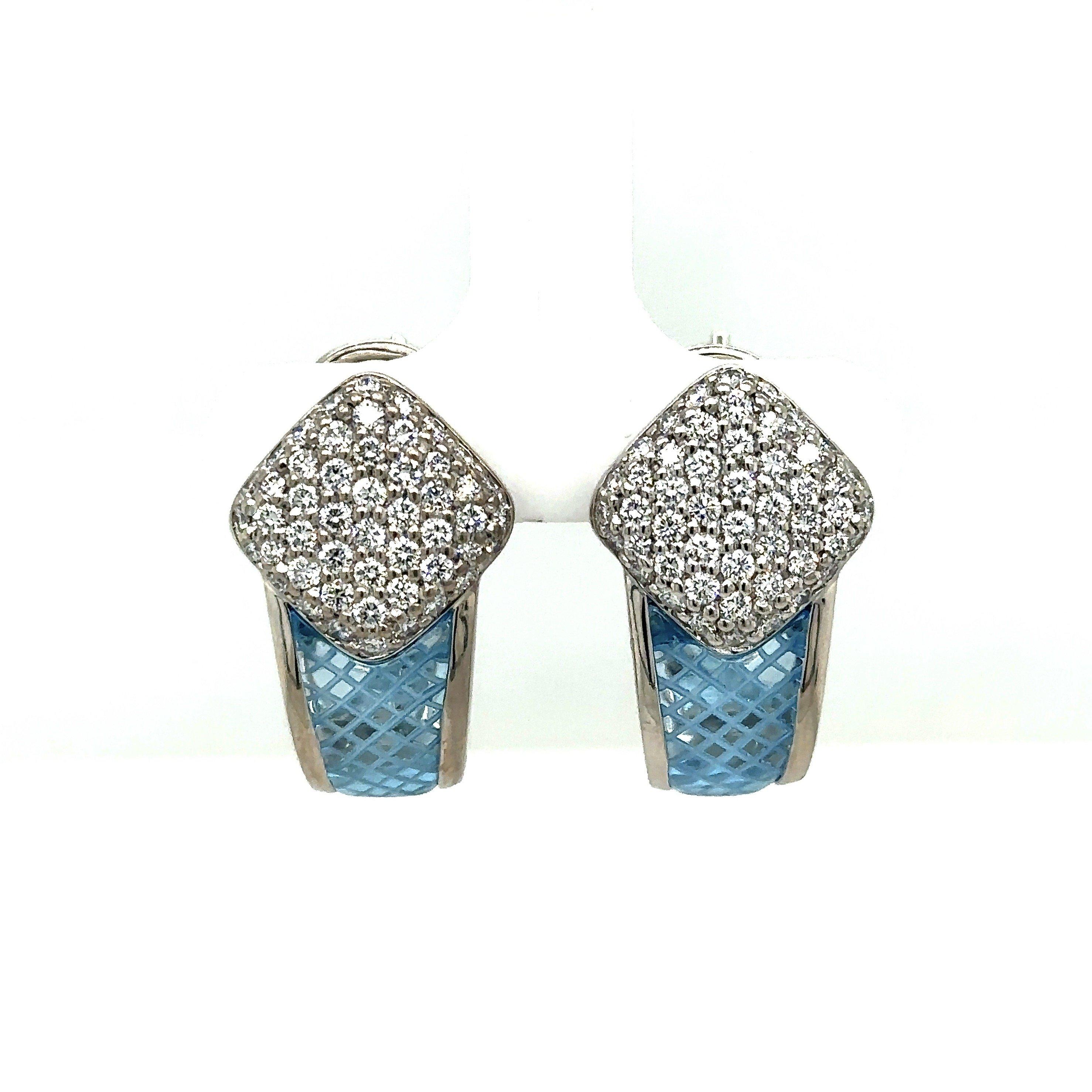 Robert Wander Winc Creations Diamant-Ohrringe aus 18 Karat Gold, handgeschnitzt (Rundschliff) im Angebot