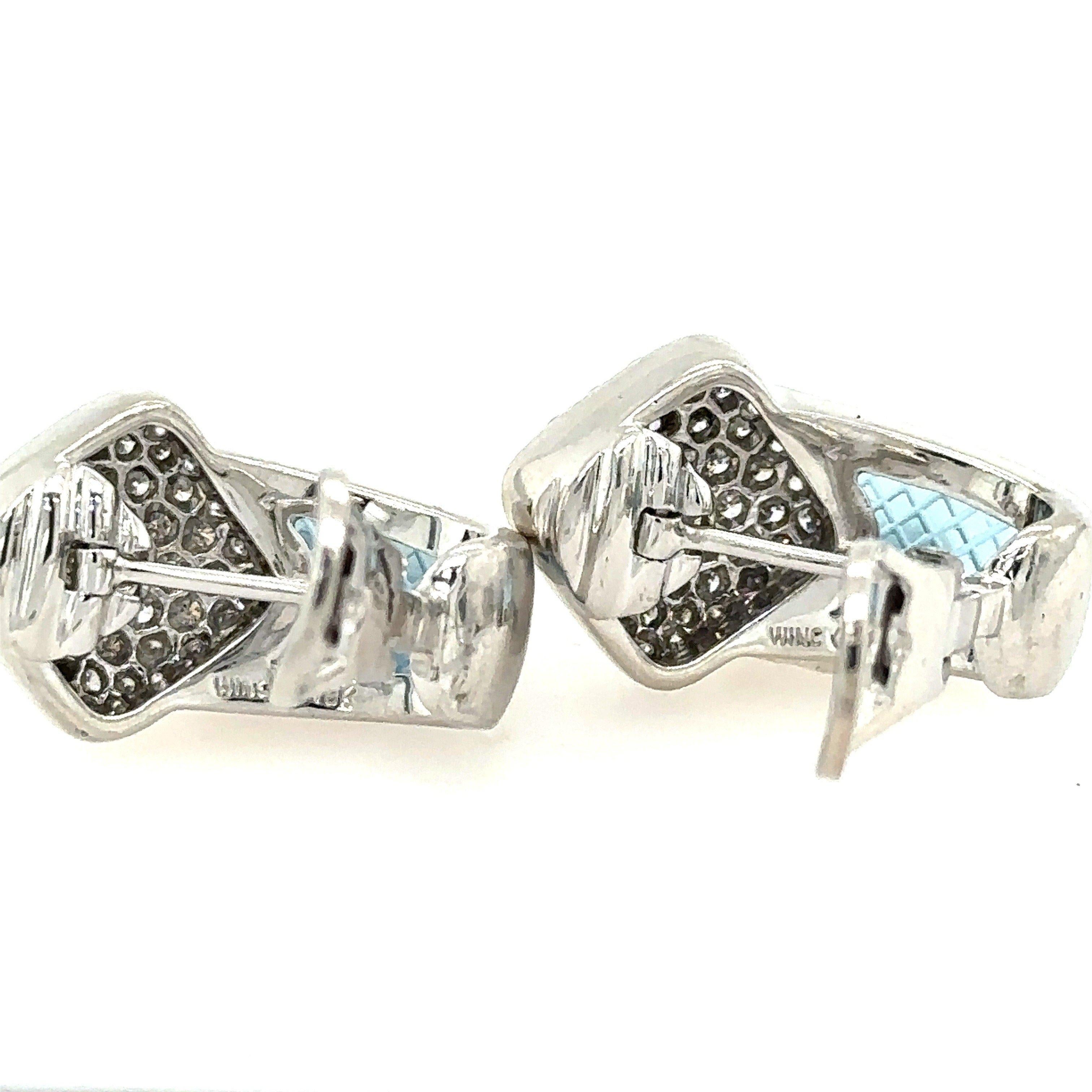 Robert Wander Winc Creations Diamant-Ohrringe aus 18 Karat Gold, handgeschnitzt im Zustand „Gut“ im Angebot in Los Angeles, CA