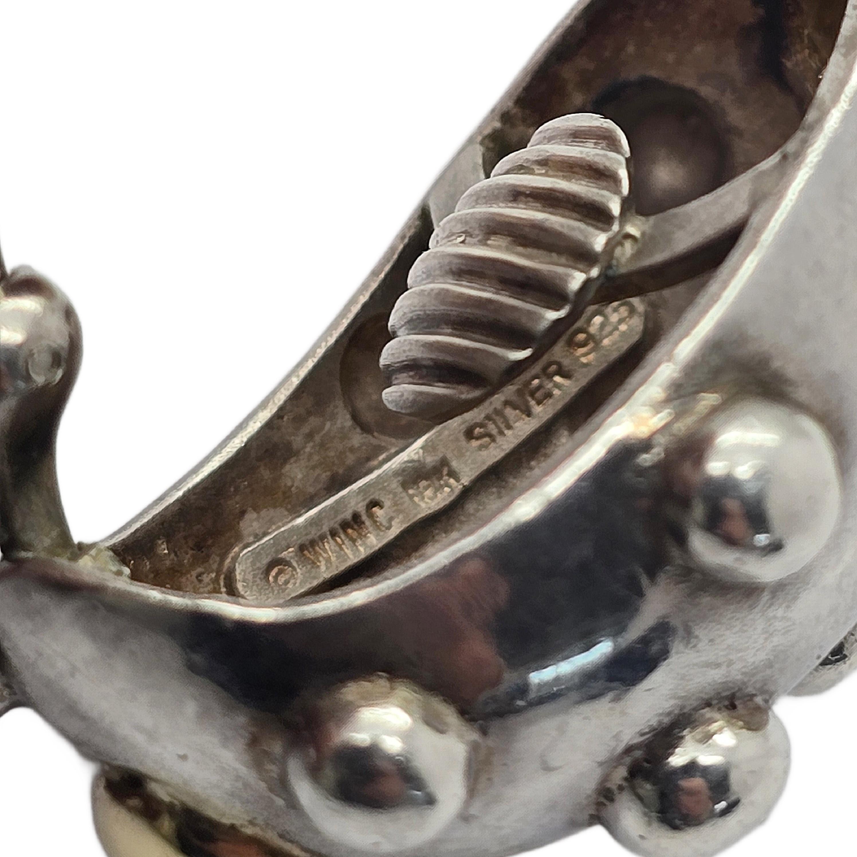 Pendientes con clip Robert Wander WINC de plata de ley con detalles en oro de 18 quilates #20914 en venta 1