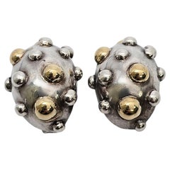 Robert Wander WINC Sterling Silber 18K Gold Akzent Dots Clip-On Ohrringe #20914