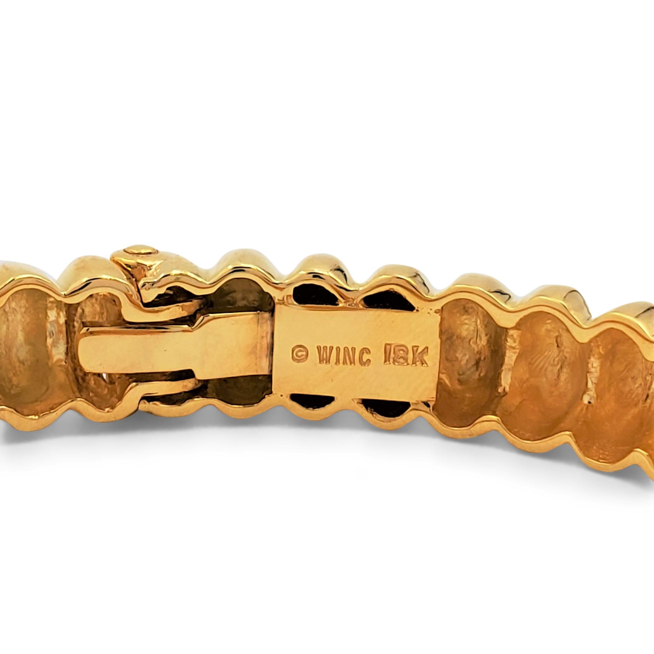 Robert Wander Yellow Gold Ribbed Bangle Set 3