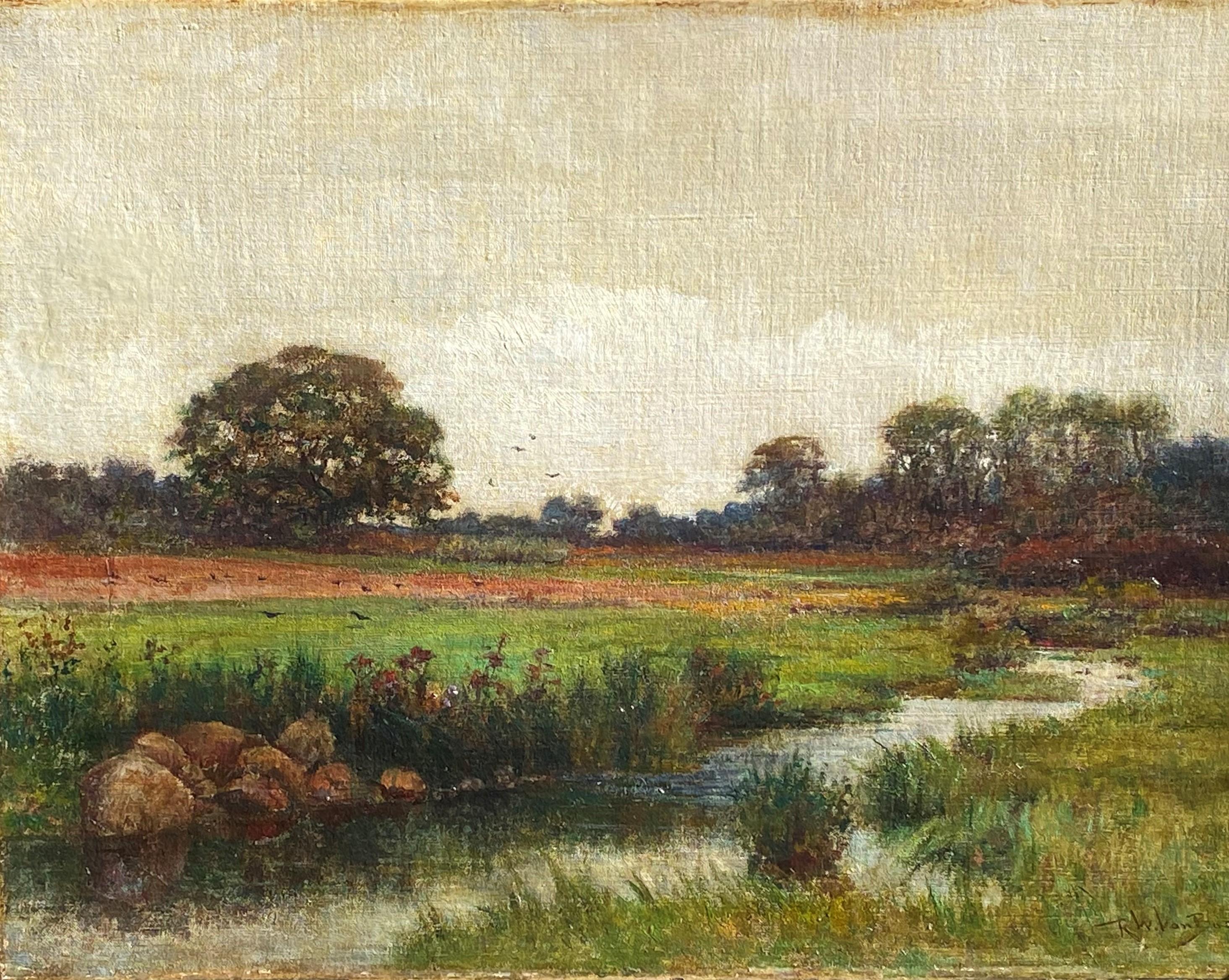 Robert Ward Van Boskerck, 1855-1932, Marsh view in the Meadow. - Painting by Robert Ward van Boskerck