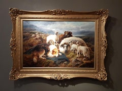 19th Century Cattle & Dog painting 'Man's Best Friend' by  Robert Watson