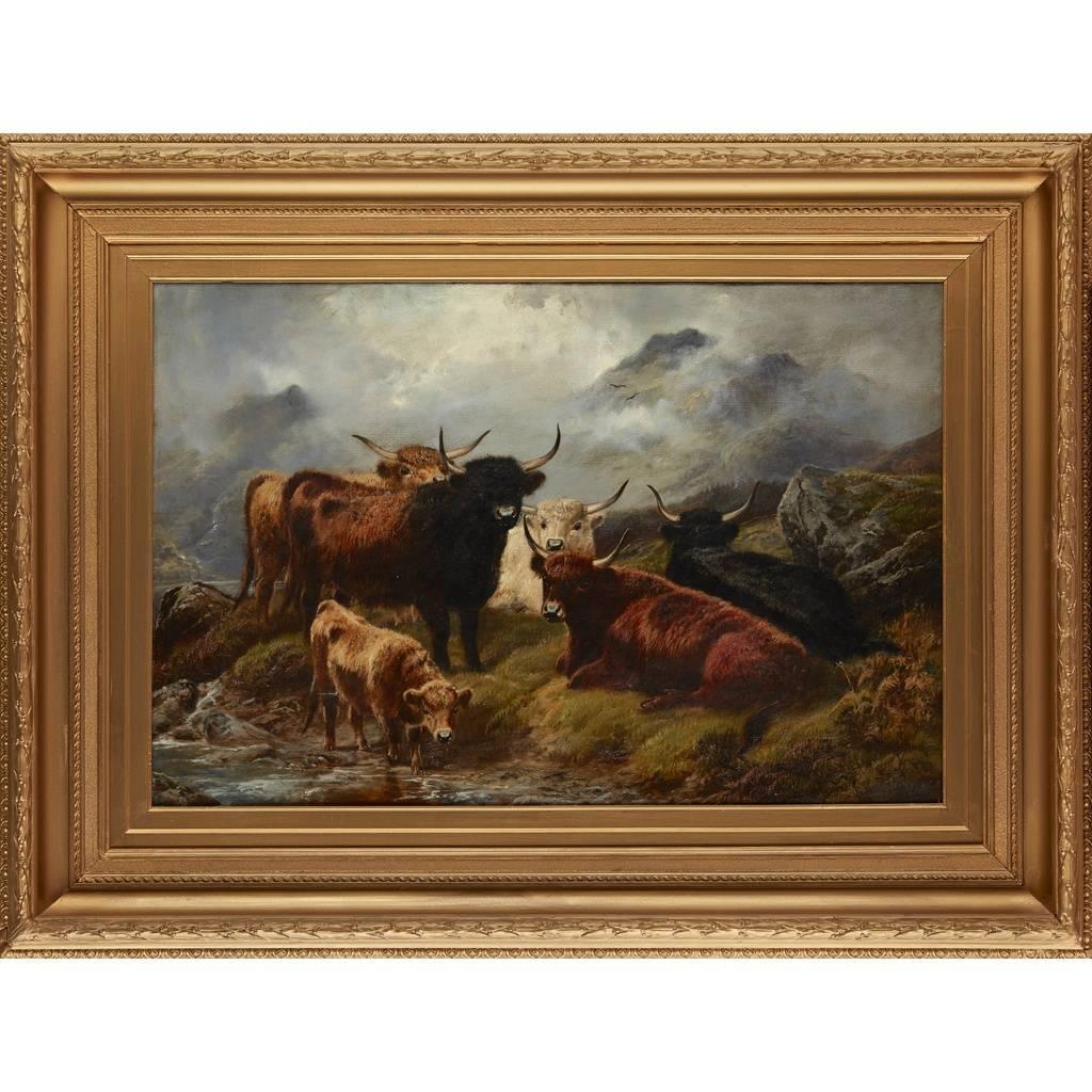 Robert Watson Animal Painting - Highland Cattle