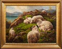 Highland Sheep Resting By Loch Lomond, 19th Century 
