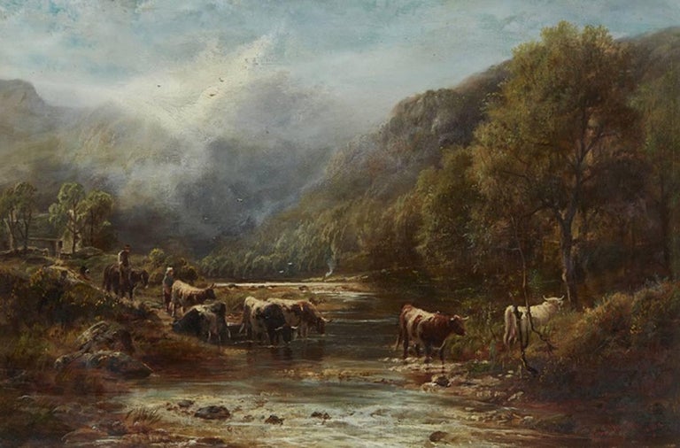 Robert Watson Animal Painting - The Cattle Drove