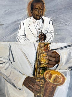 Saxophone Jazz Musician Charlie Parker Record Album Cover Illustration
