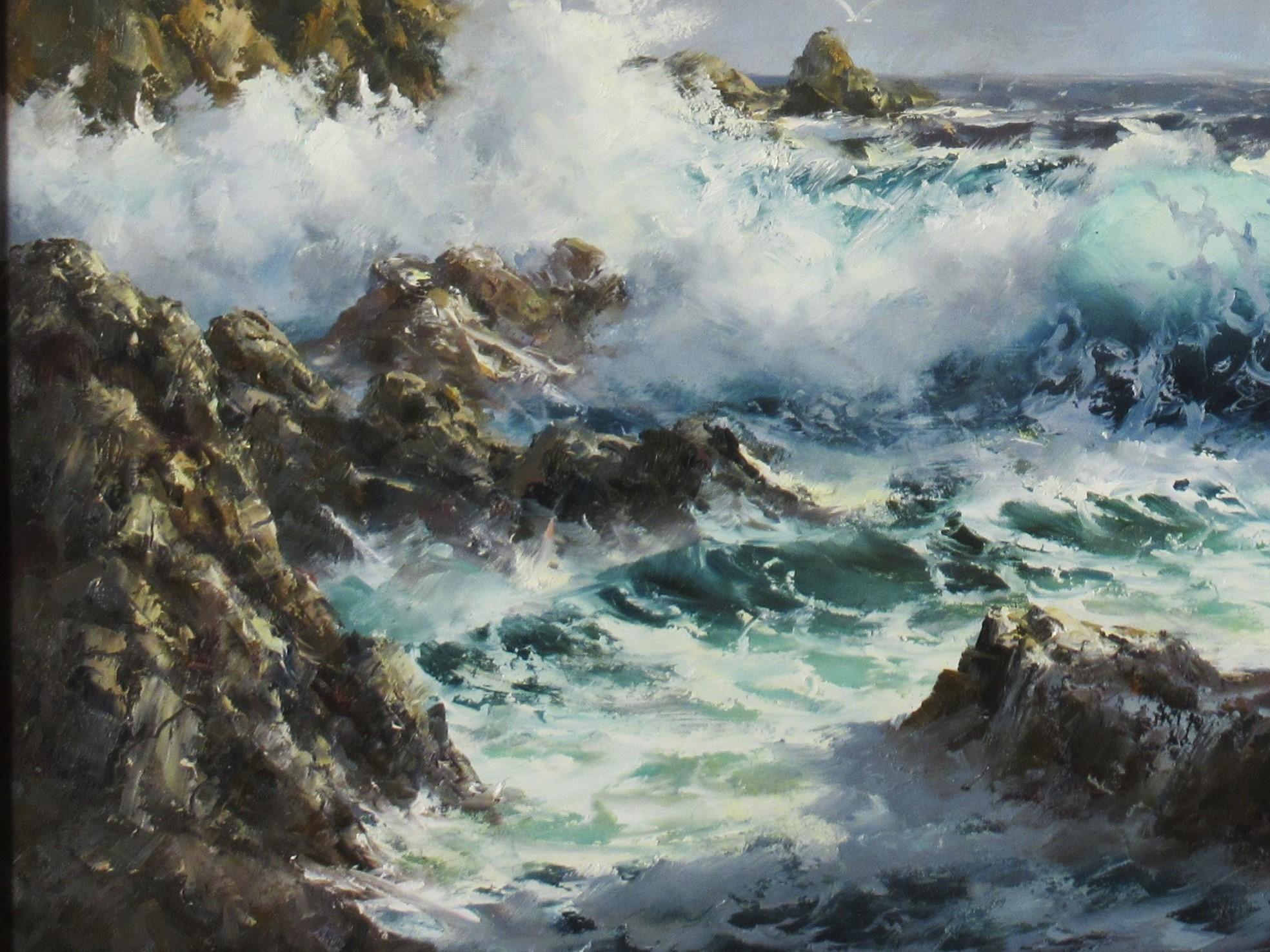 Kalifornische Küste (Amerikanischer Impressionismus), Painting, von Robert Wee