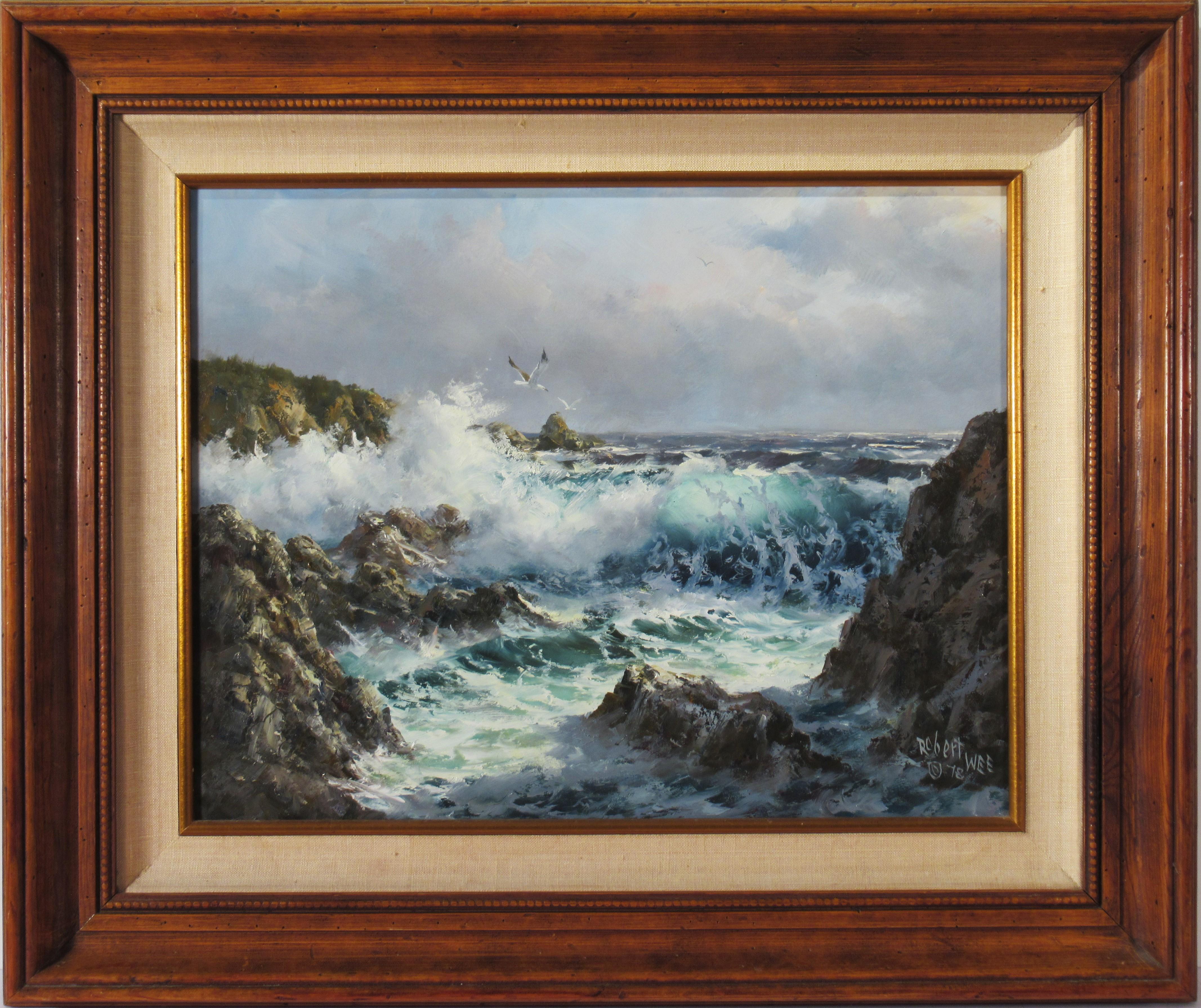 Robert Wee Landscape Painting – Kalifornische Küste