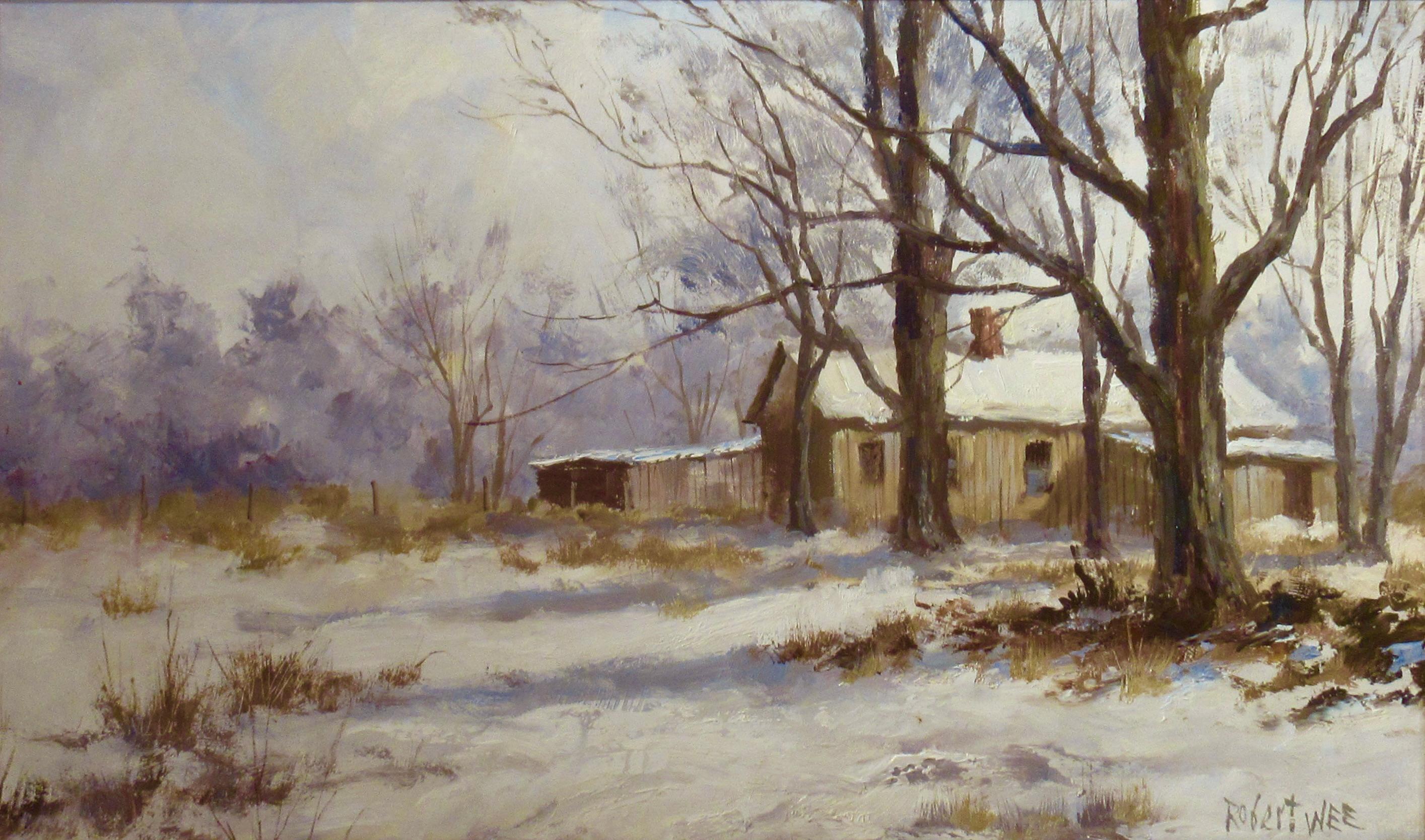 Landschaft mit Schnee – Painting von Robert Wee