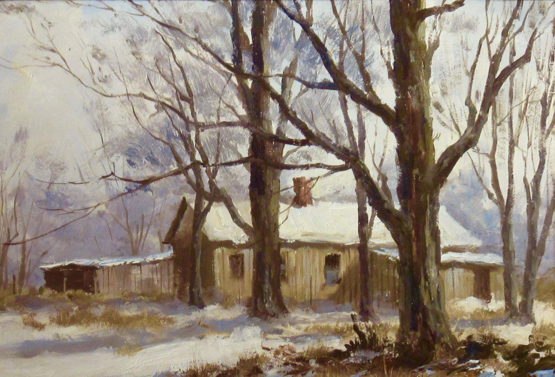 Landschaft mit Schnee (Amerikanischer Impressionismus), Painting, von Robert Wee