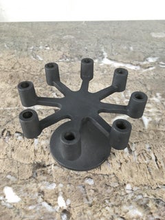 Robert Welch Brutalist Black Iron Taper Candelabra in Originalverpackung:: signiert