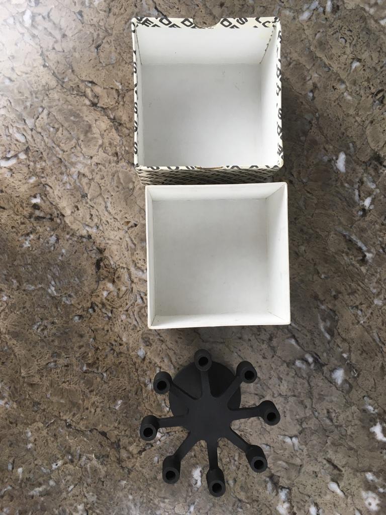 Robert Welch Brutalist Black Iron Taper Candelabra in Original Box, Signed 2