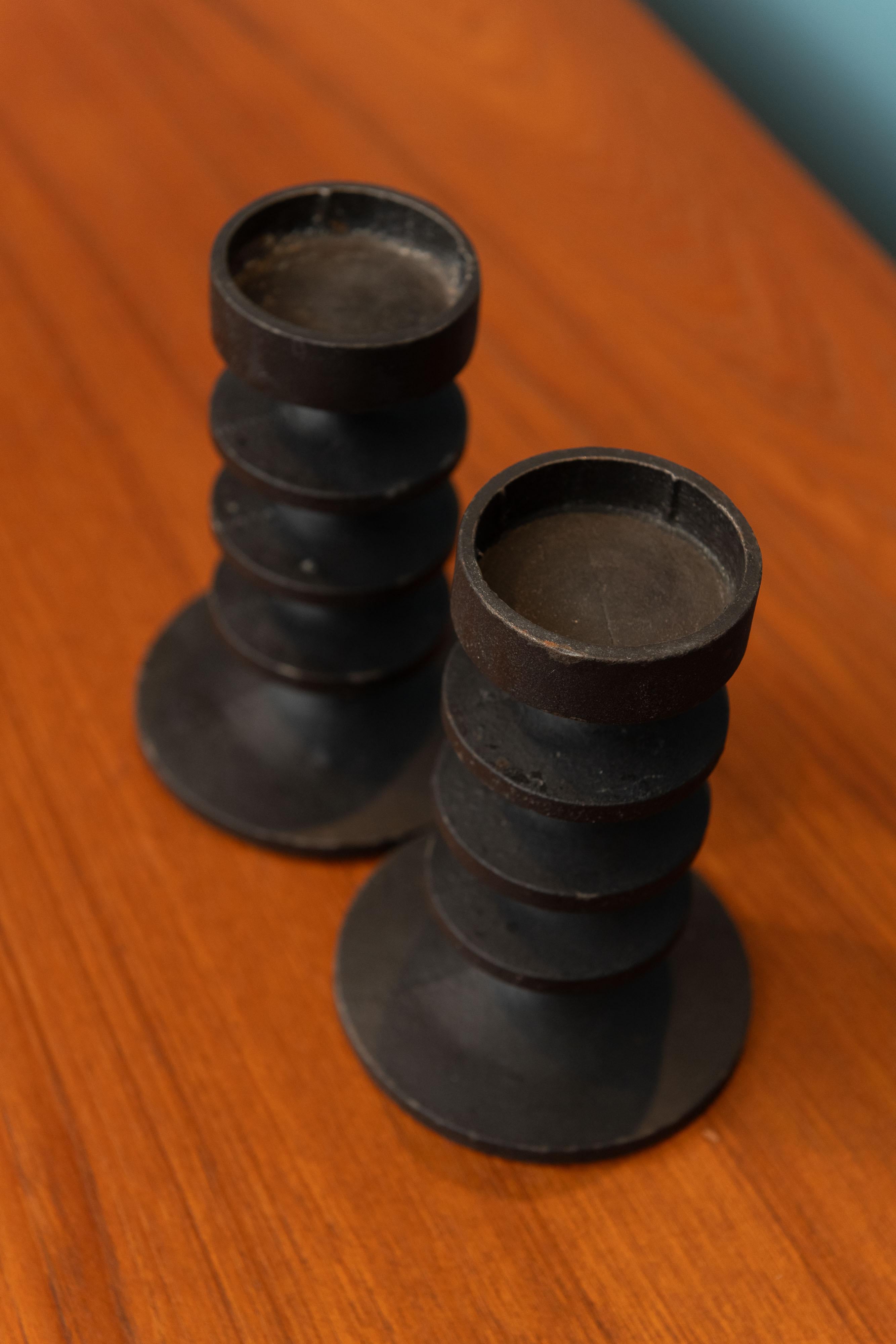 Cast Robert Welch Brutalist Candlesticks For Sale