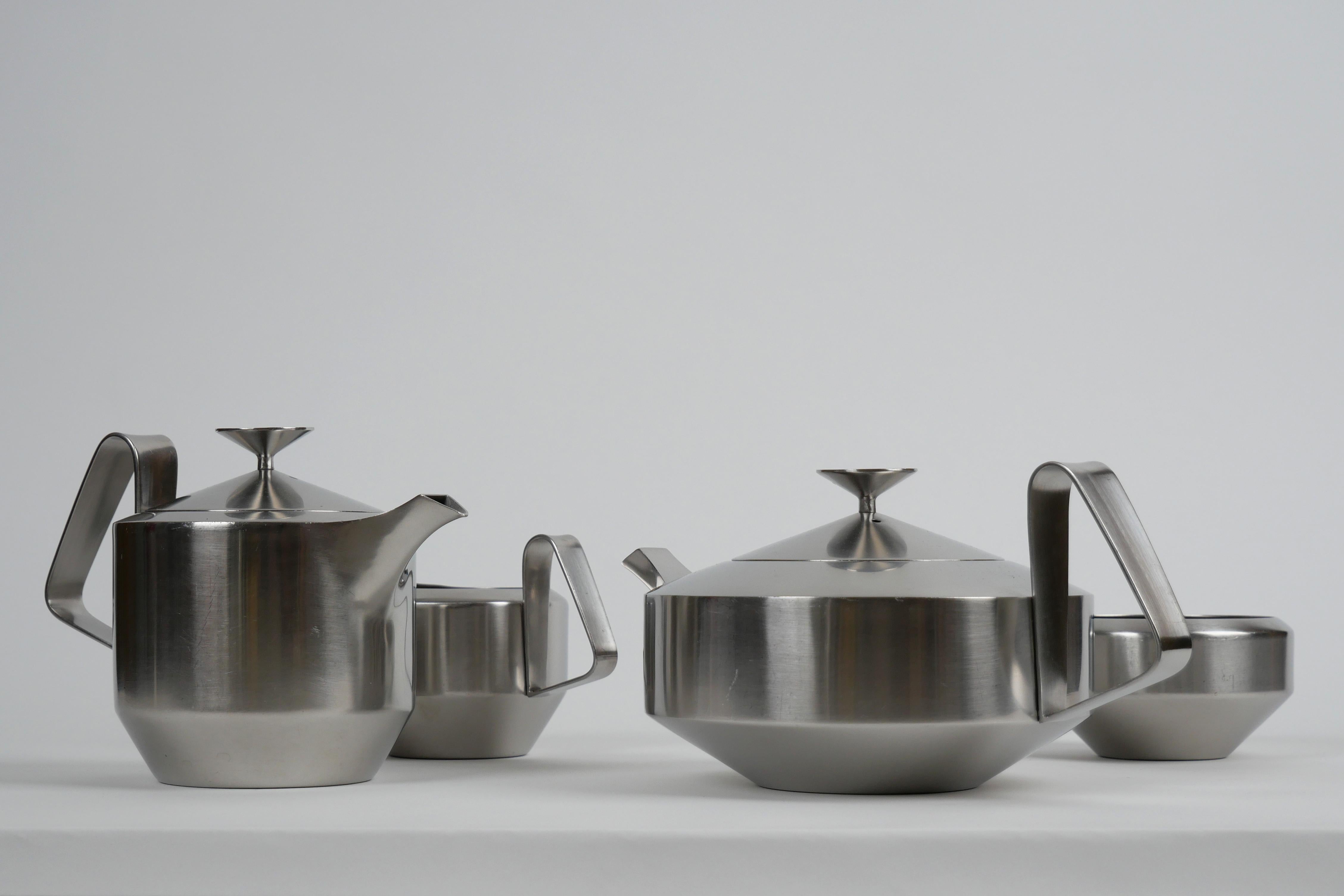 Stainless Steel Robert Welch for Old Hall, 1962-4, Alveston Tea Set, Super Complete Modernist