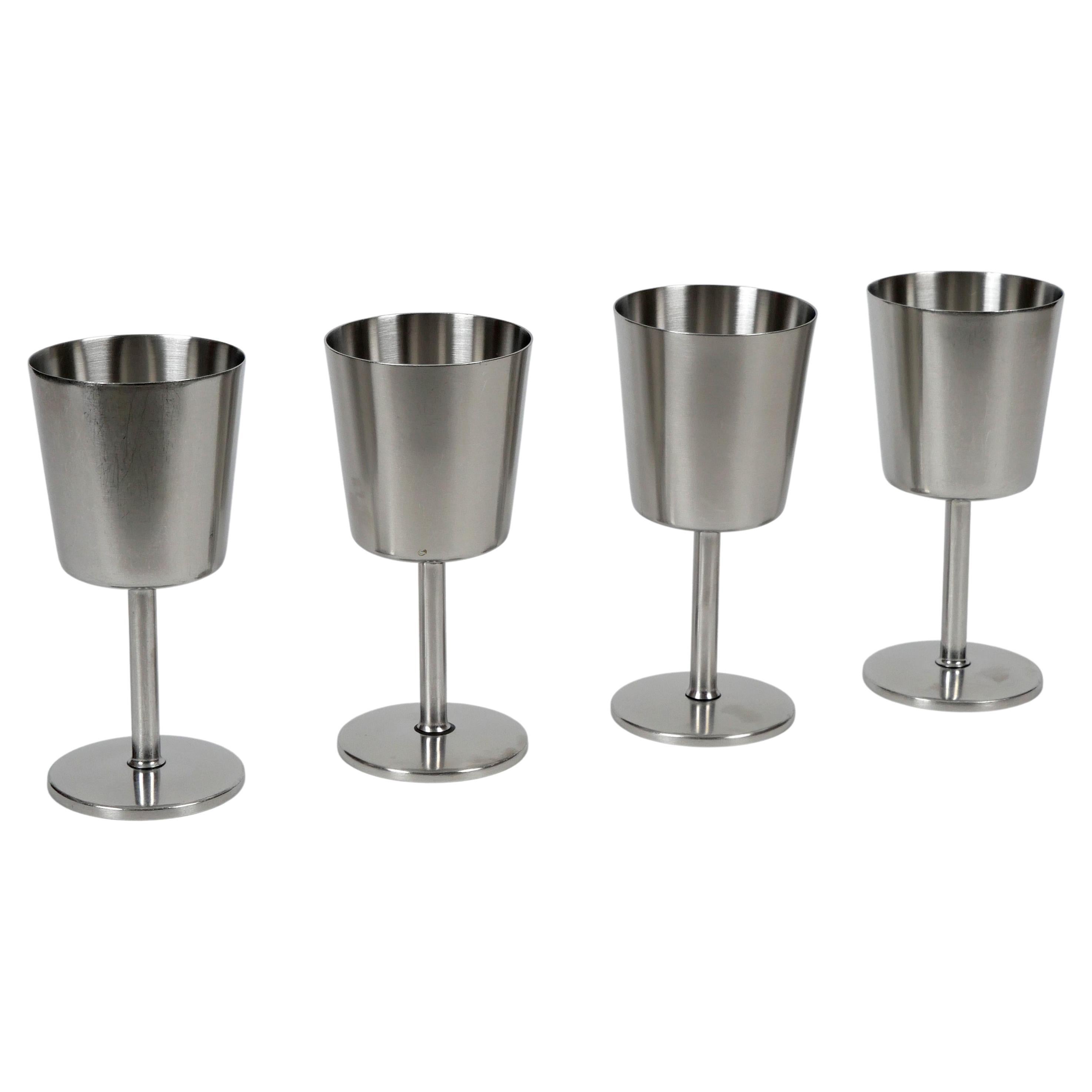 Robert Welch for Old Hall, Stainless Steel Wine Goblets, 1960s, Mid-Century For Sale