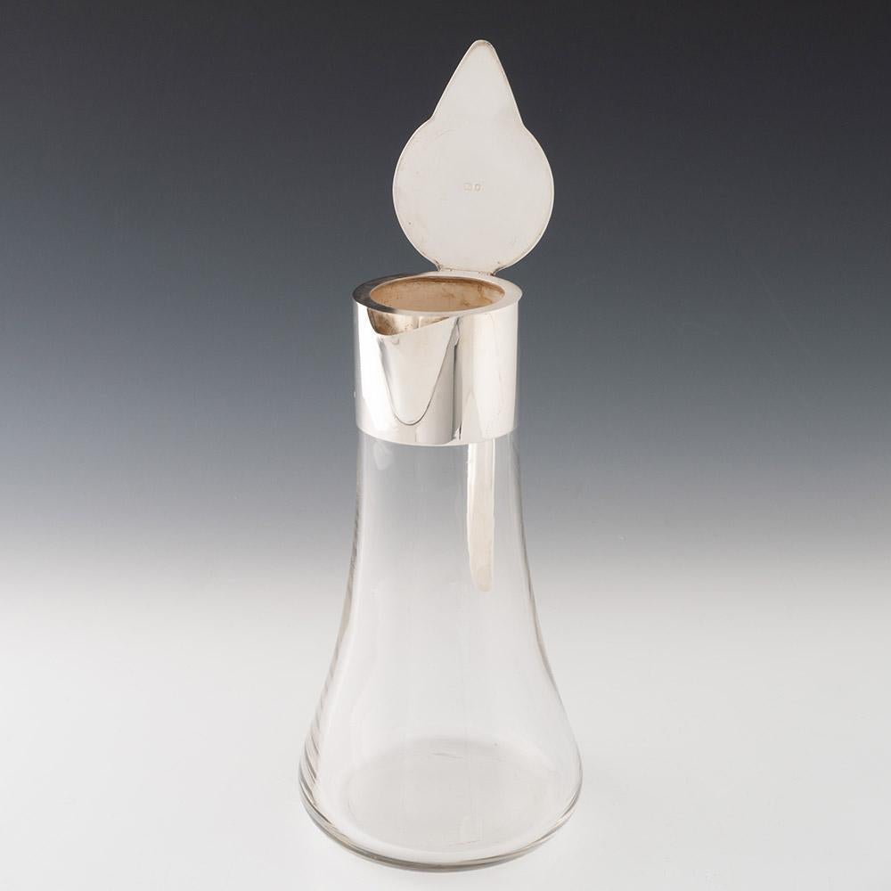 Late 20th Century Robert Welch Silver and Glass Claret Jug 1974 For Sale
