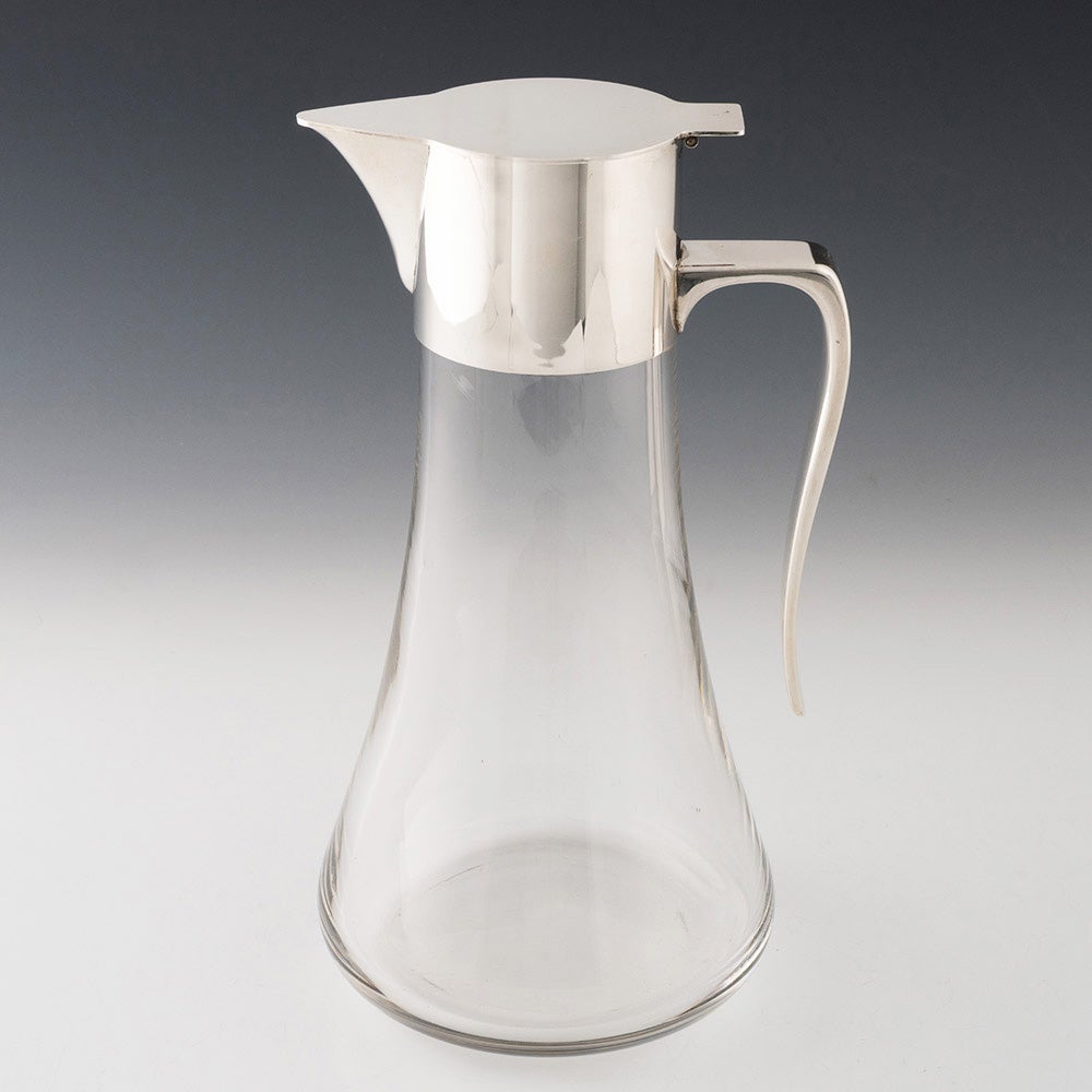 Robert Welch Silver and Glass Claret Jug 1974 For Sale