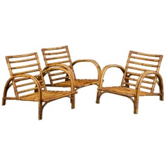 Robert Wengler, Three Danish 1940s Wicker Chairs / Armchairs