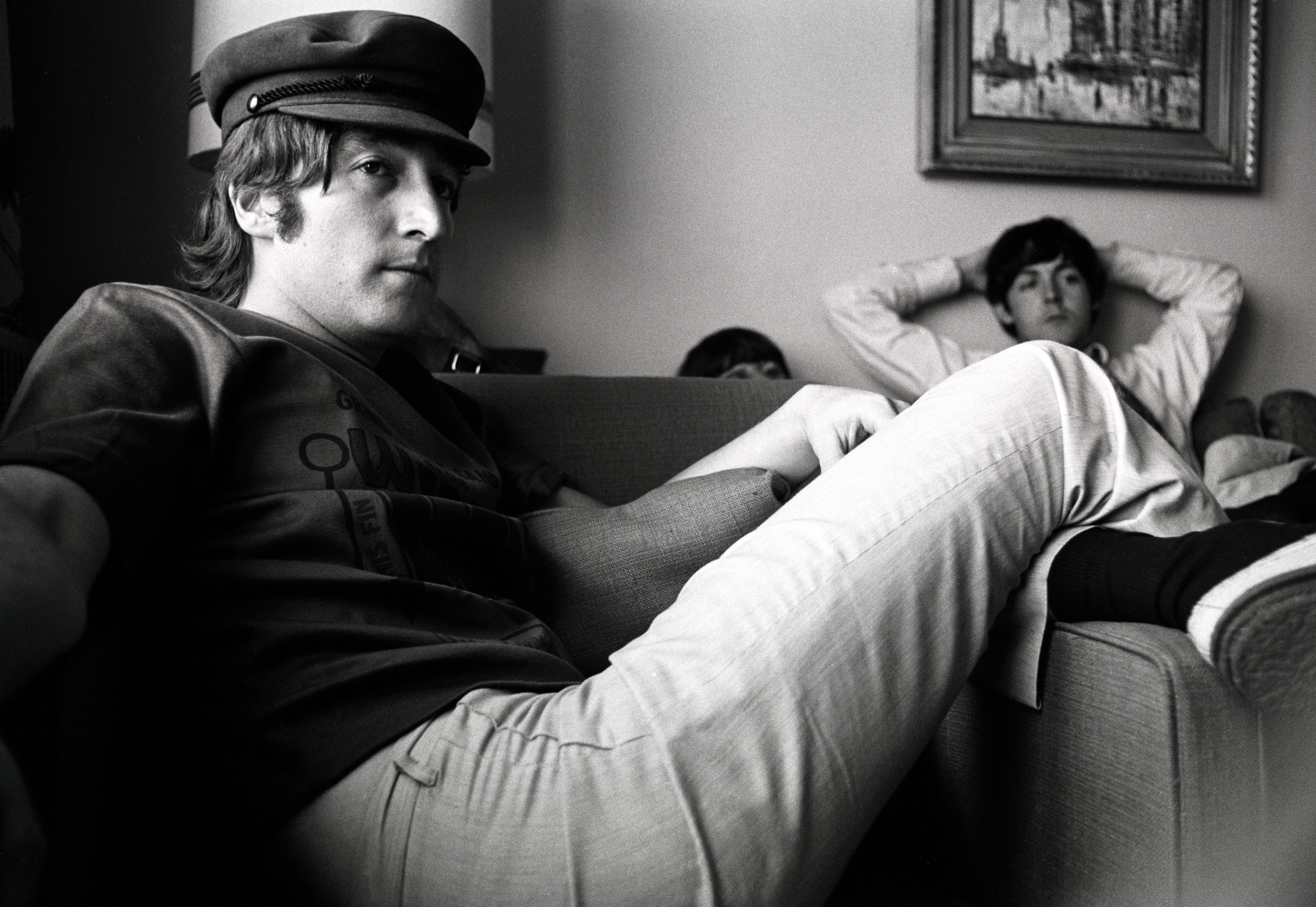 John Lennon and Paul McCartney of the Beatles at the Westwood Hotel in Anchorage, Alaska, 27th-28th June 1966. En route for the Japanese leg of their final world tour, the group made an unscheduled overnight stop in Alaska to avoid Typhoon Kit.

All