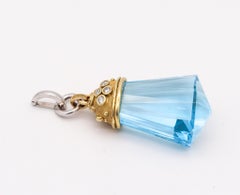 Robert Whiteside Etruscan Pendant 18Kt Yellow Gold with 169.08 Cts Diamond Topaz