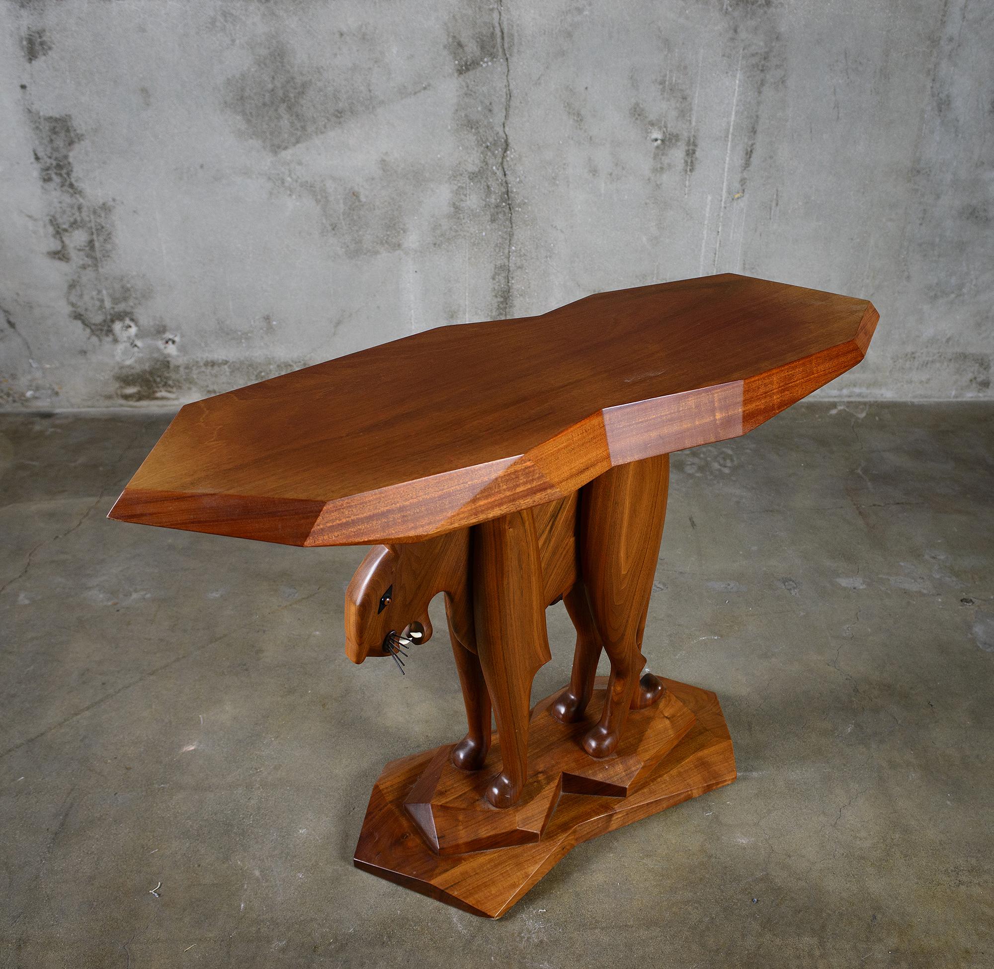 Robert Whitley Leopard Figure Table In Excellent Condition For Sale In Los Angeles, CA