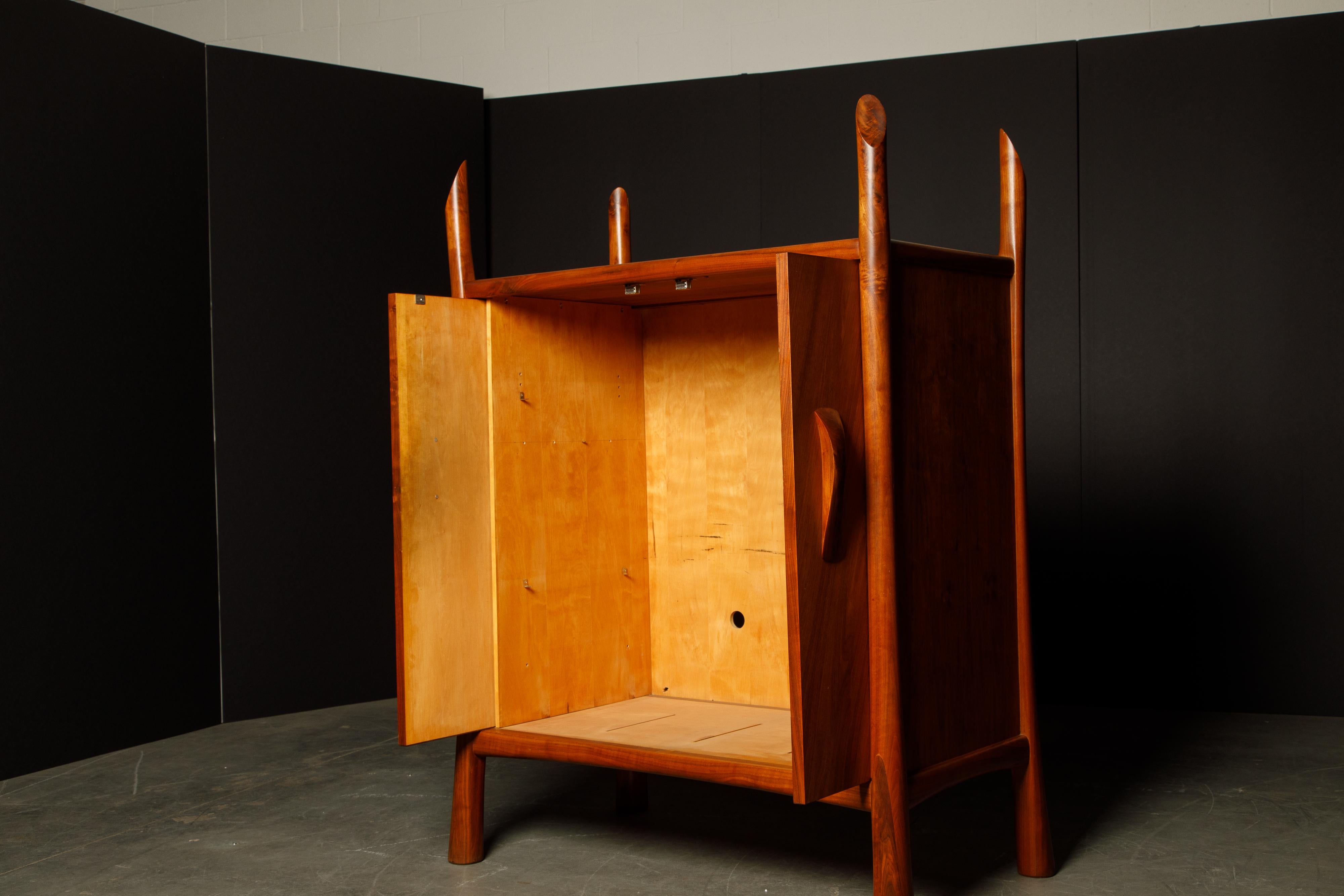 Late 20th Century Robert Whitley Sculptural Walnut Studio Craftsman Cabinet, New Hope PA, 1970s For Sale