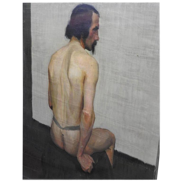 Robert Whitmore Oil Painting "Male Model" For Sale