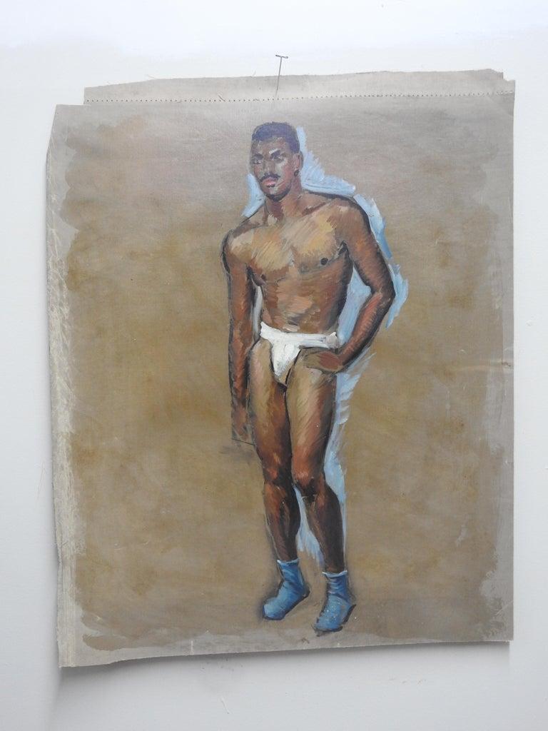 American Robert Whitmore Oil Painting of Male Model For Sale